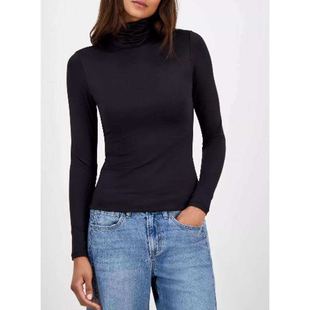 And Now This Women's Second Skin Turtleneck Top Black L